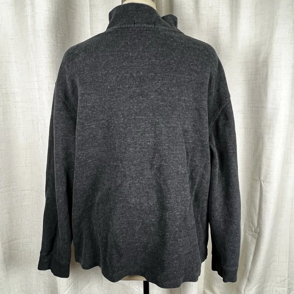 Polo Ralph Lauren Sweater Mens Sz 2XL XXL Gray 1/4 Zip Pullover Long Sleeve Pony